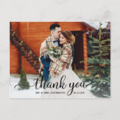 書素朴モダン字スクリプトありがとうござ結婚う ポストカード (正面)