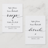 書素朴書RSVPと詳細オンラインカード 名刺 (正面/裏面)