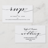 書素朴書RSVPオンラインカード 名刺 (正面/裏面)