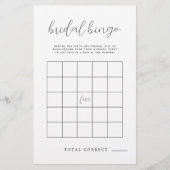 書素朴道ビンゴブライダルシャワーゲーム (正面)