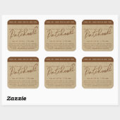 書素朴道ベージュクラフト紙キャンドルラベル スクエアシール (シート)