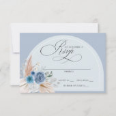 書素朴道ボホダスティブルーパンパ結婚ス 出欠カード (正面)