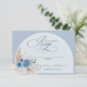 書素朴道ボホダスティブルーパンパ結婚ス 出欠カード (スタンド正面)