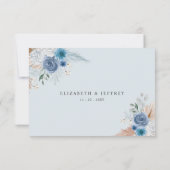 書素朴道ボホダスティブルーパンパ結婚ス 出欠カード (裏面)