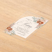 書素朴道ボホテラコッタパンパ結婚ス アクリル招待状 (レイダウン)