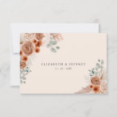 書素朴道ボホテラコッタパンパ結婚ス 出欠カード (裏面)