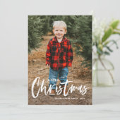 書素朴道写モダン真メリークリスマス シーズンカード (スタンド正面)