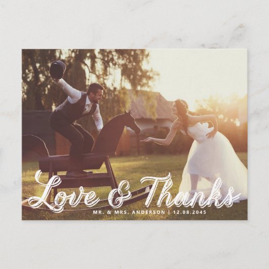 書素朴道結婚の感謝はがき ポストカード (正面)