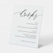 書素朴道結婚の飲み物バーメニュー 台座サイン (正面)