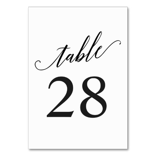 書素朴道表番号 | 編集可能な色 テーブルナンバー (正面)