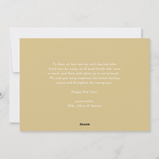 書素朴道Chalkboard写真新年おめでとう シーズンカード (裏面)