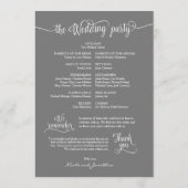 書素朴·グレー·フォント結婚の儀式 プログラム (裏面)