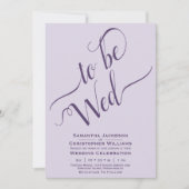 書結婚エレガント紫結婚の 招待状 (正面)