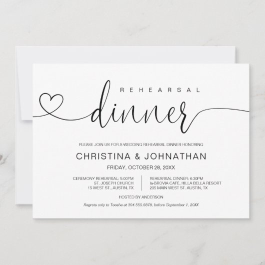 書結婚道のリハーモダンサルと夕食 招待状 (正面)