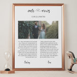 書結婚道の愛の誓いモダンの写真 フェイクキャンバスプリント<br><div class="desc">カップル結婚の写真と誓いを持つ完全に編パーソナライズされた集できるポスター、モダンハート書道フォント。お素晴らし土産や結婚新しいカップルへの完璧な贈り物として結婚した!</div>