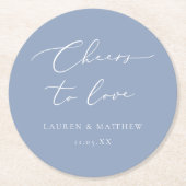 書結婚道を愛する応援ほこりっぽい青 ラウンドペーパーコースター (正面)