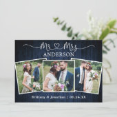 書結婚道ハートミセス3フォトウッド サンキューカード (スタンド正面)