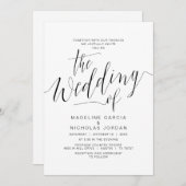 書結婚道，シンプルブラック 招待状 (正面/裏面)