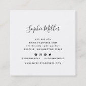 書縁ど字ソーシャルメディ編集可能カラー スクエア名刺 (裏面)