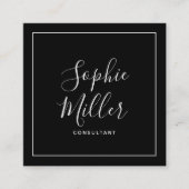 書縁ど字ソーシャルメディ編集可能カラー スクエア名刺 (正面)