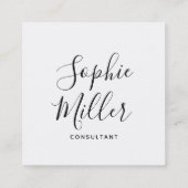 書縁ど字ソーシャルメディ編集可能カラー スクエア名刺 (裏面)