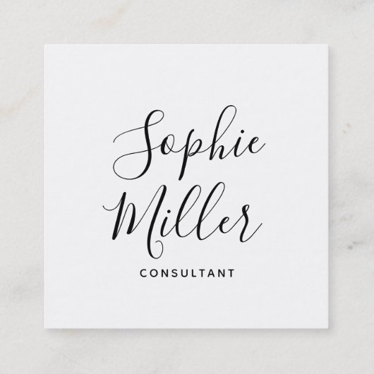 書縁ど字ソーシャルメディ編集可能カラー スクエア名刺 (裏面)