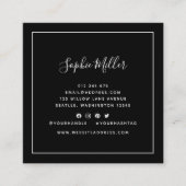 書縁ど字ソーシャルメディ編集可能カラー スクエア名刺 (正面)