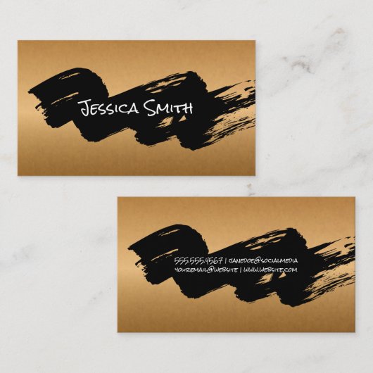 書芸術的筆ストローク 名刺 (正面/裏面)