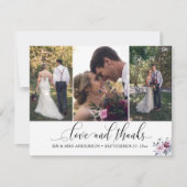 書華美道Thank You Thank You 3-Photo 結婚. カード (正面)