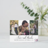 書華美道Thank You Thank You 3-Photo 結婚. カード (スタンド正面)