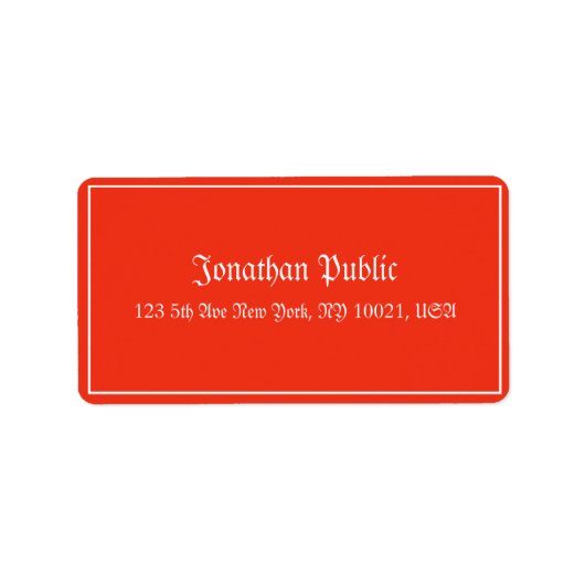 書記テンプレートクリスマス赤白の住所 ラベル (正面)