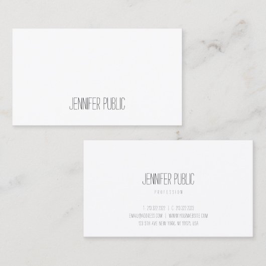 書記文字エレガントシンプルテンプレートモダン 名刺 (正面/裏面)