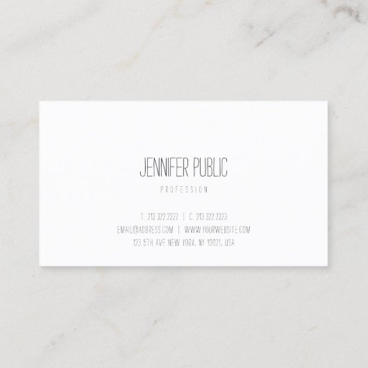 書記文字エレガントシンプルテンプレートモダン 名刺 (裏面)