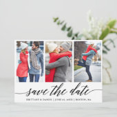 書記日付の保存婚約3フォトカード 招待状 (スタンド正面)