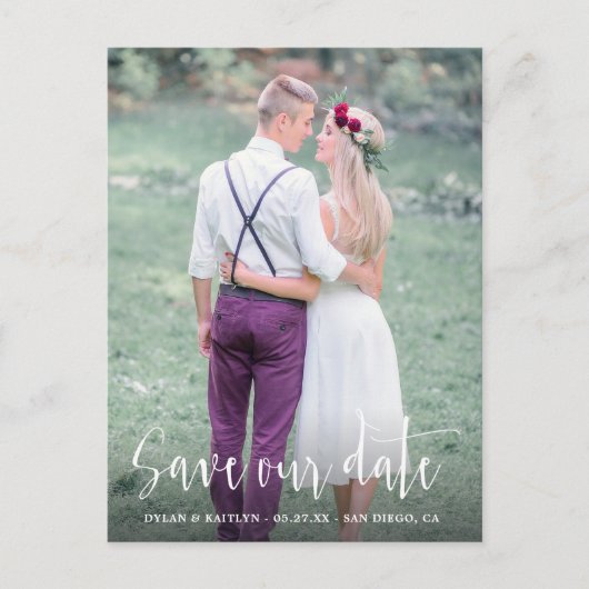 書記日付の写結婚真はがきを保存 案内ポストカード (正面)