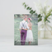 書記日付の写結婚真はがきを保存 案内ポストカード (スタンド正面)
