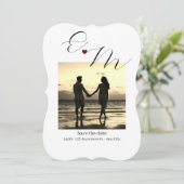 書記日付の結婚婚約カード (スタンド正面)