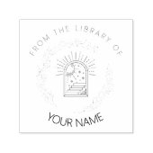 書誌パーソナライズされた書図書館の印鑑 セルフインキングスタンプ (デザイン)