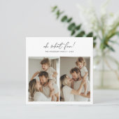 書道ああ何おもしろいクリスマスファミリーフォトレッド シーズンカード (スタンド正面)