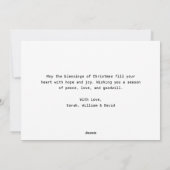 書道ああ何おもしろいベビークリスマスフォト シーズンカード (裏面)