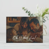 書道ああ何おもしろい家族クリスマスフォト シーズンカード (スタンド正面)