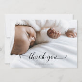 書道あなたの写真新生児シャワーありがとう サンキューカード (正面)
