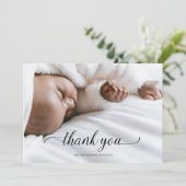 書道あなたの写真新生児シャワーありがとう サンキューカード (スタンド正面)