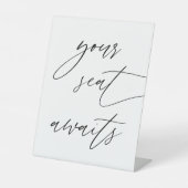 書道あなたの席を待っている座席の看板を見つける 台座サイン (正面)