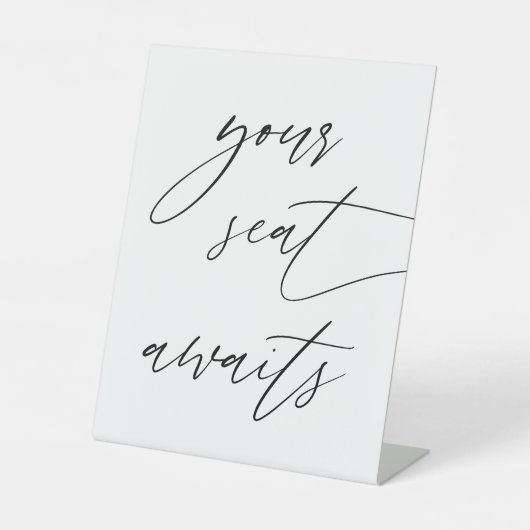書道あなたの席を待っている座席の看板を見つける 台座サイン (正面)