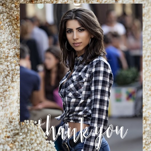 書道ありがとうカスタム写真卒業 ポストカード