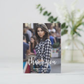 書道ありがとうカスタム写真卒業 ポストカード (スタンド正面)