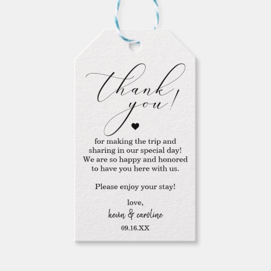 書道ありがとう結婚さん ギフトタグ (正面)