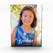 書道おばあちゃんハート名前をカスタムする フォトブロック (正面)