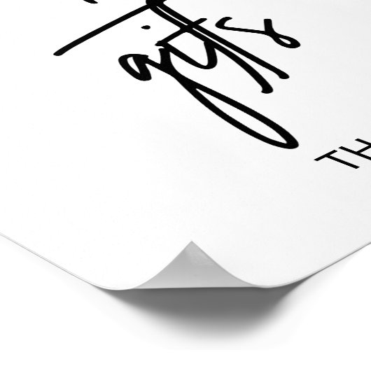 書道お洒落のカードとギフトのサイン ポスター (角)